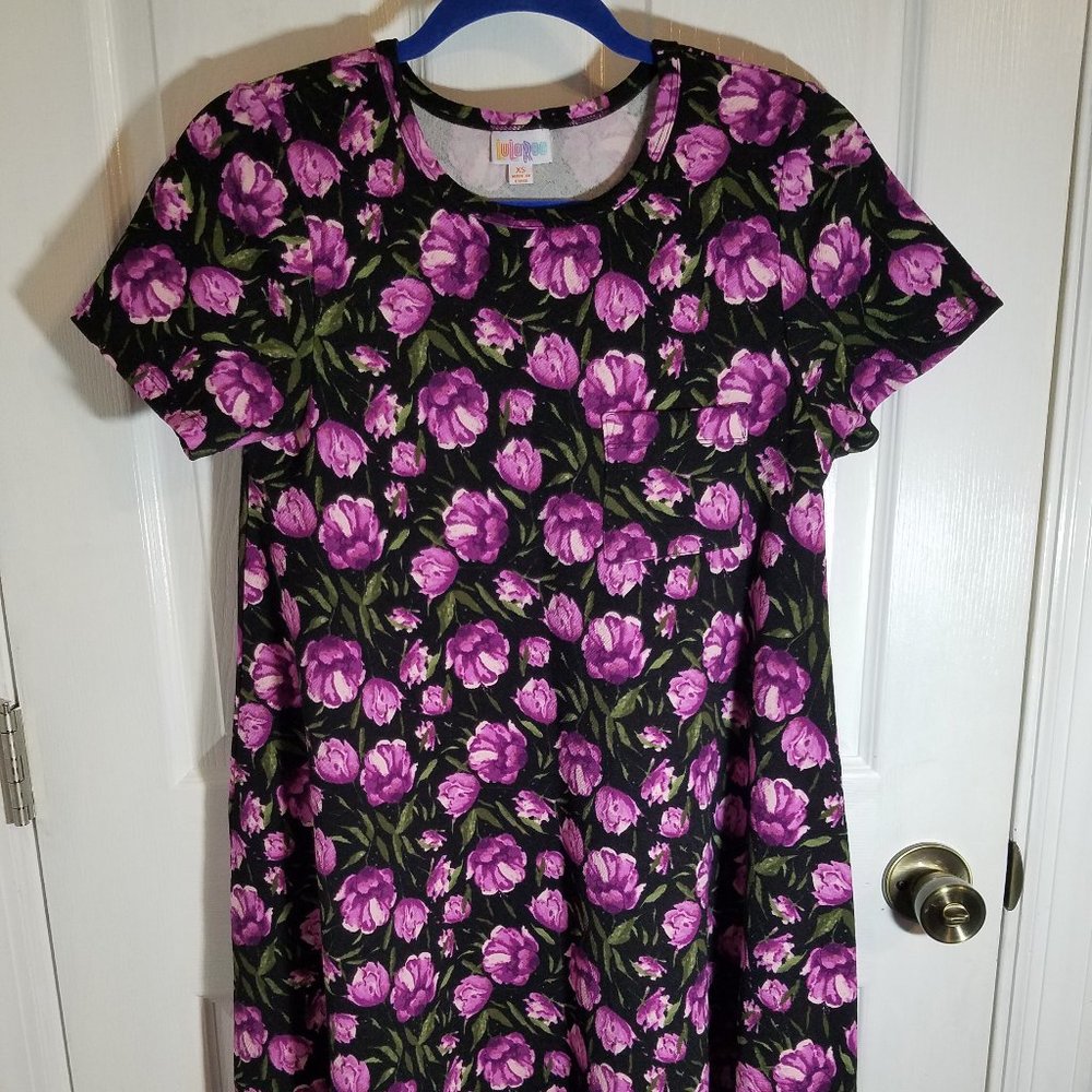 LuLaRoe XS purple floral Carly dress